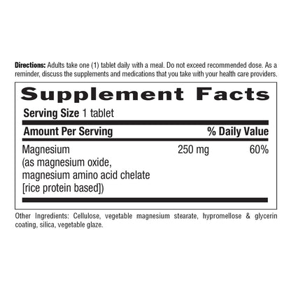 Country Life Chelated Magnesium 250mg - Supports Heart, Bone & Muscle Health | Vegan-Friendly, Gluten-Free
