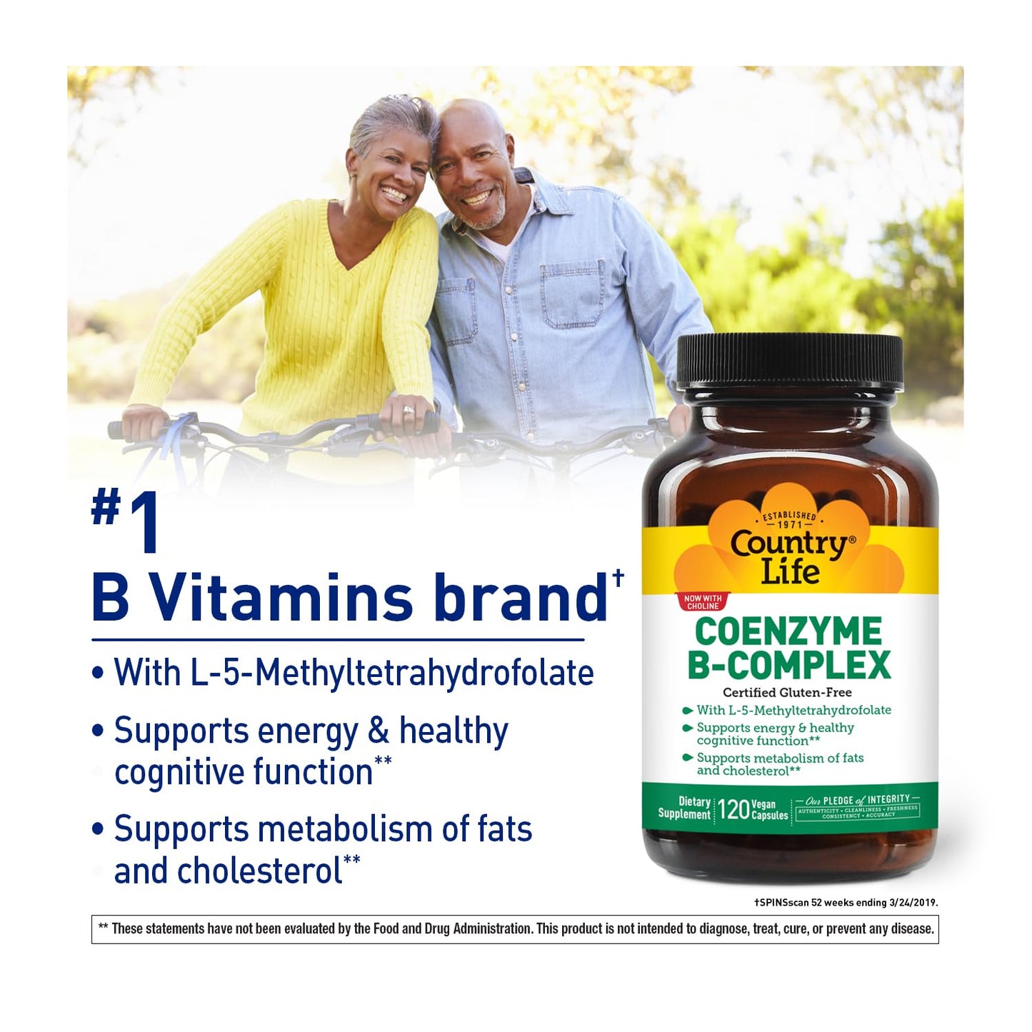Country Life Coenzyme B-Complex, 120 Capsules – Energy, Metabolism & Cognitive Support | Vegan, Gluten-Free