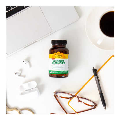 Country Life Coenzyme B-Complex, 120 Capsules – Energy, Metabolism & Cognitive Support | Vegan, Gluten-Free