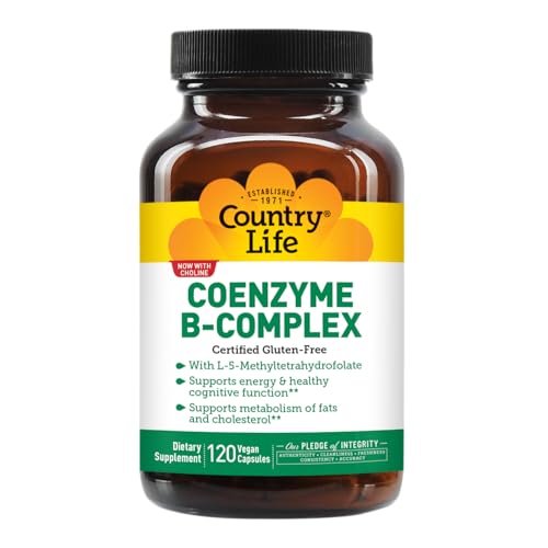 Country Life Coenzyme B-Complex, 120 Capsules – Energy, Metabolism & Cognitive Support | Vegan, Gluten-Free