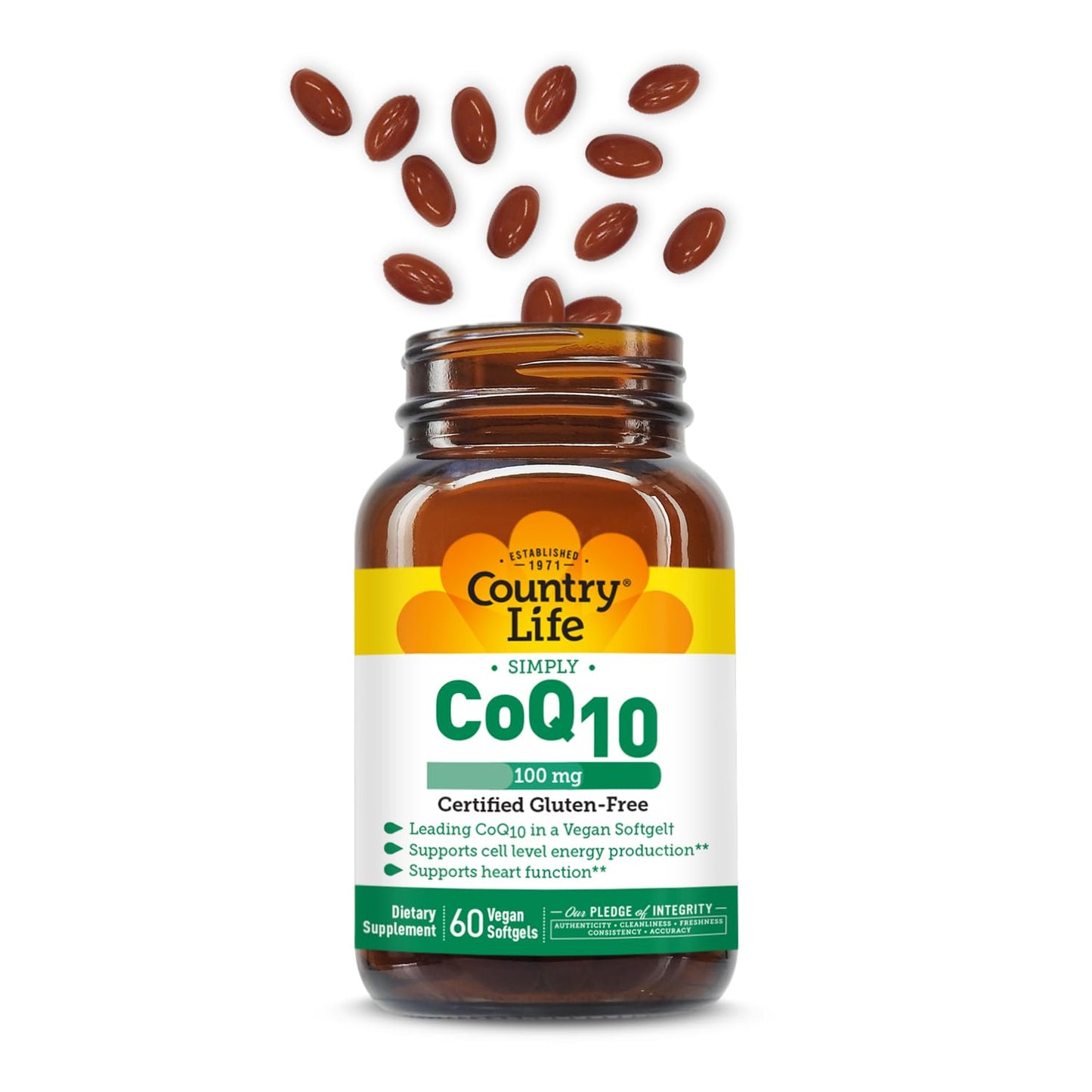 Country Life Simply CoQ10 100mg – Heart Health & Cellular Energy