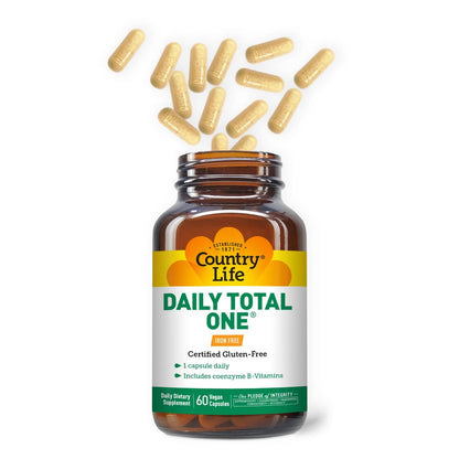 Country Life Daily Total One Iron-Free Multivitamin | 60 Vegan Capsules