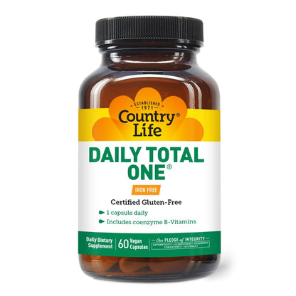 Country Life Daily Total One Iron-Free Multivitamin | 60 Vegan Capsules