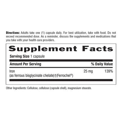 Country Life Easy Iron 25mg Capsules – Ferrochel Non-Constipating Vegan Iron Supplement (Pack of 2)