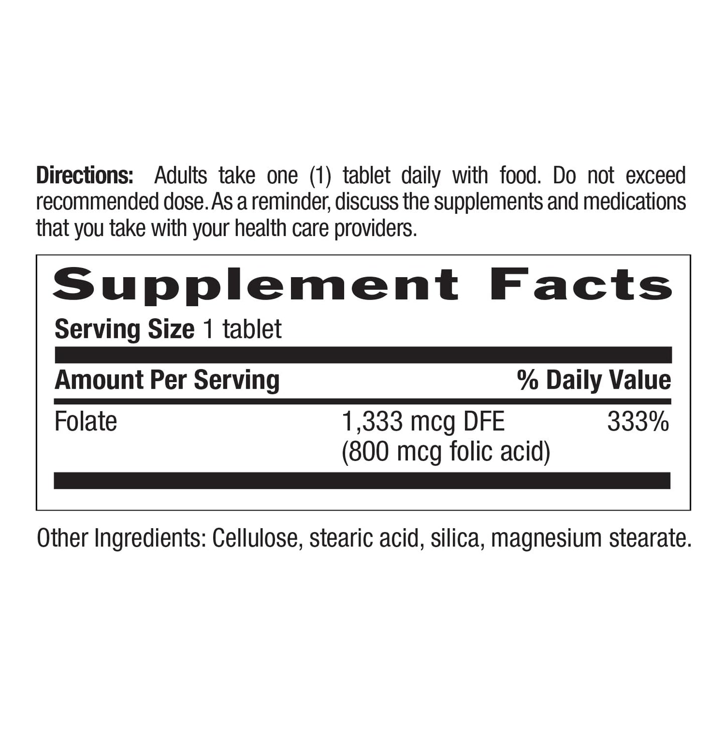 Country Life Folate 800 mcg Folic Acid – Prenatal Support, 100 Tabs, Gluten-Free
