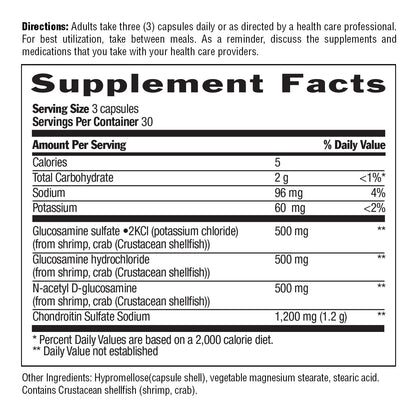 Country Life Glucosamine Chondroitin 1500/1200 mg – Supports Joint Health & Lubrication | 90 Capsules