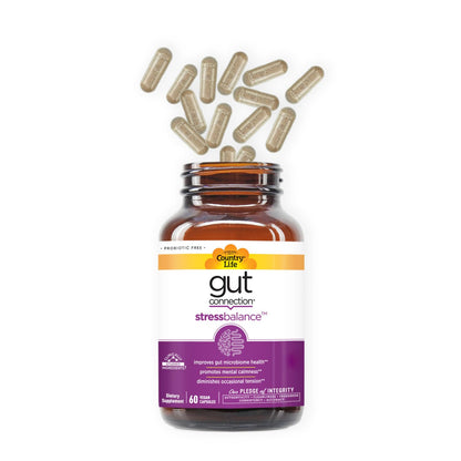 Country Life Gut Connection Stress Balance 60 Vegan Capsules | Gluten Free & Vegan