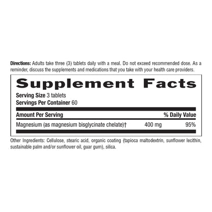 Country Life Chelated Magnesium Glycinate 400mg – High Absorption Magnesium for Muscle Comfort, Energy, Bone & Immune Support