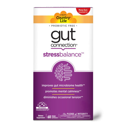 Country Life Gut Connection Stress Balance 60 Vegan Capsules | Gluten Free & Vegan