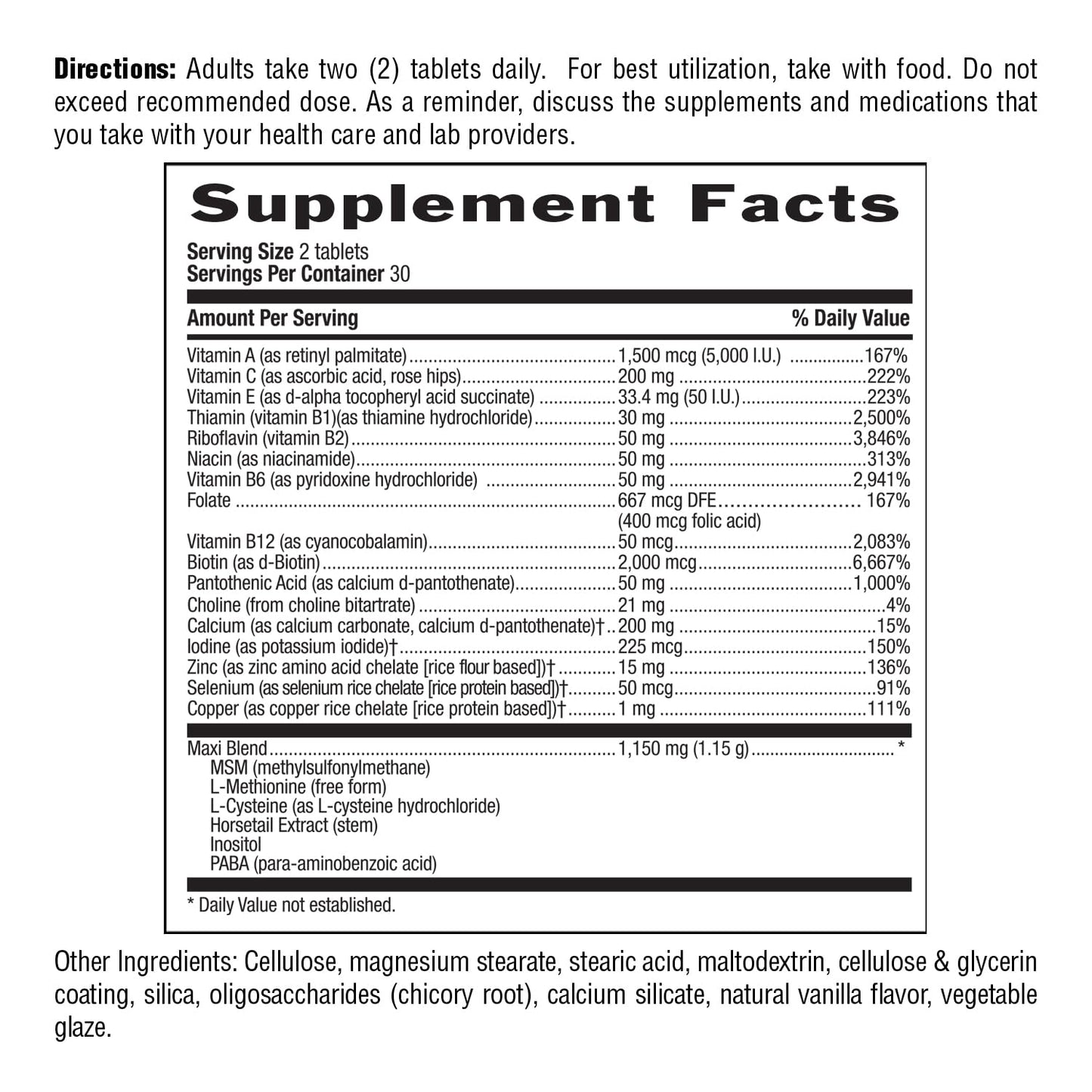 Country Life Maxi-Hair Supplement – 2000mcg Biotin, Hair, Skin & Nails – Gluten-Free & Vegetarian – Pack of 2