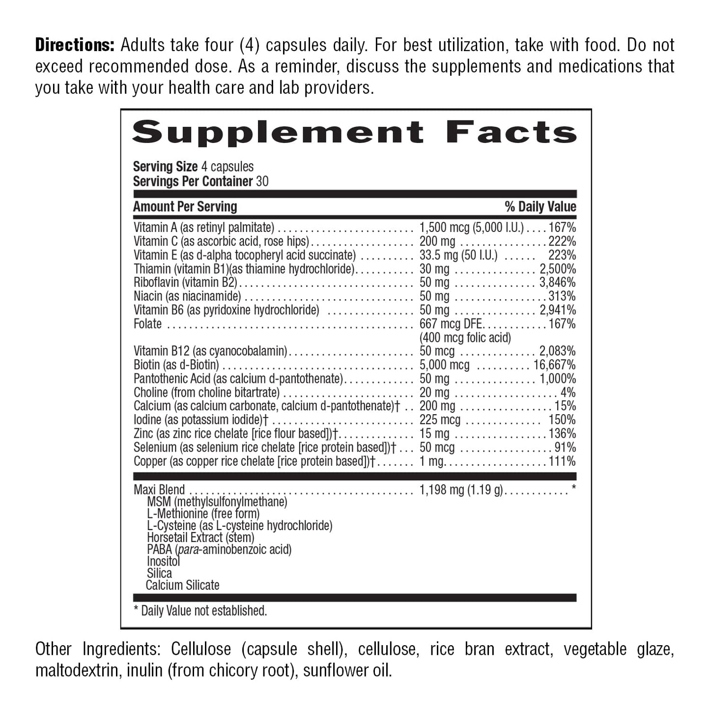 Country Life Maxi-Hair Plus Biotin — Supports Healthy Hair, Skin & Nails (120 ct)
