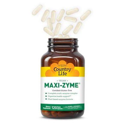 Country Life Maxi-Zyme Digestive Enzyme Complex - 120 Vegetarian Capsules