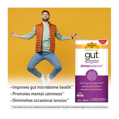 Country Life Gut Connection Stress Balance 60 Vegan Capsules | Gluten Free & Vegan