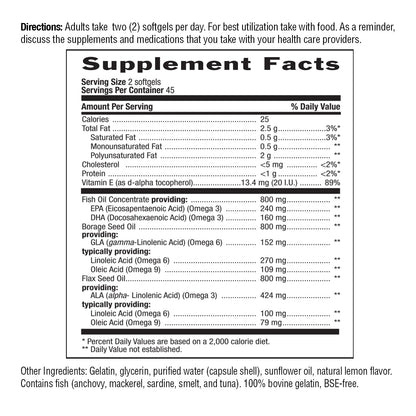 Country Life Omega 3-6-9 Complete – 1,534mg Omega Fatty Acids | 90 Softgels