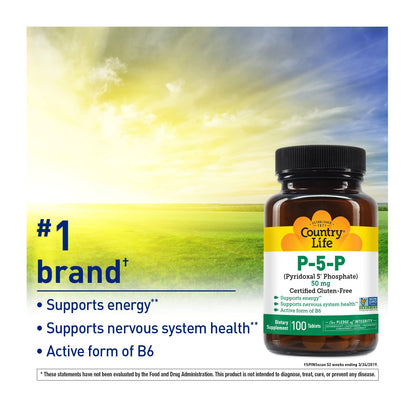 Country Life P-5-P Vitamin B6 – Bioavailable B6 (P-5-P) for Energy