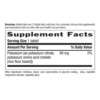 Country Life Potassium 99 mg Chelated Tablets - 250 Count | Gluten Free, Vegan, Kosher