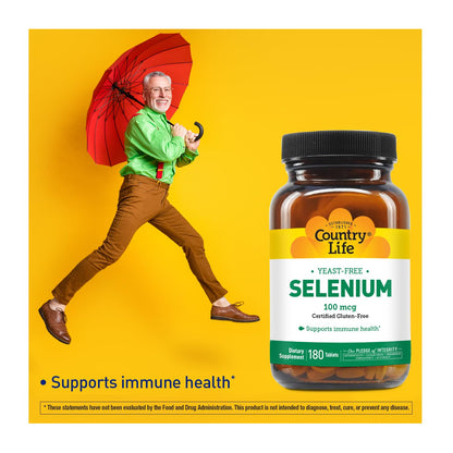 Country Life Selenium 100 mcg - Yeast Free, Gluten Free, Vegan, Halal (Pack of 2)