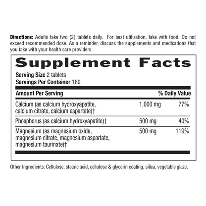 Country Life Target-Mins Calcium Magnesium – 1000mg Ca / 500mg Mg, 2:1, Gluten Free
