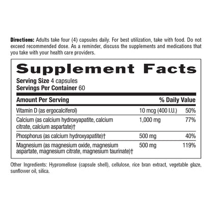 Country Life Target-Mins Calcium Magnesium with Vitamin D – 240 Vegan Capsules