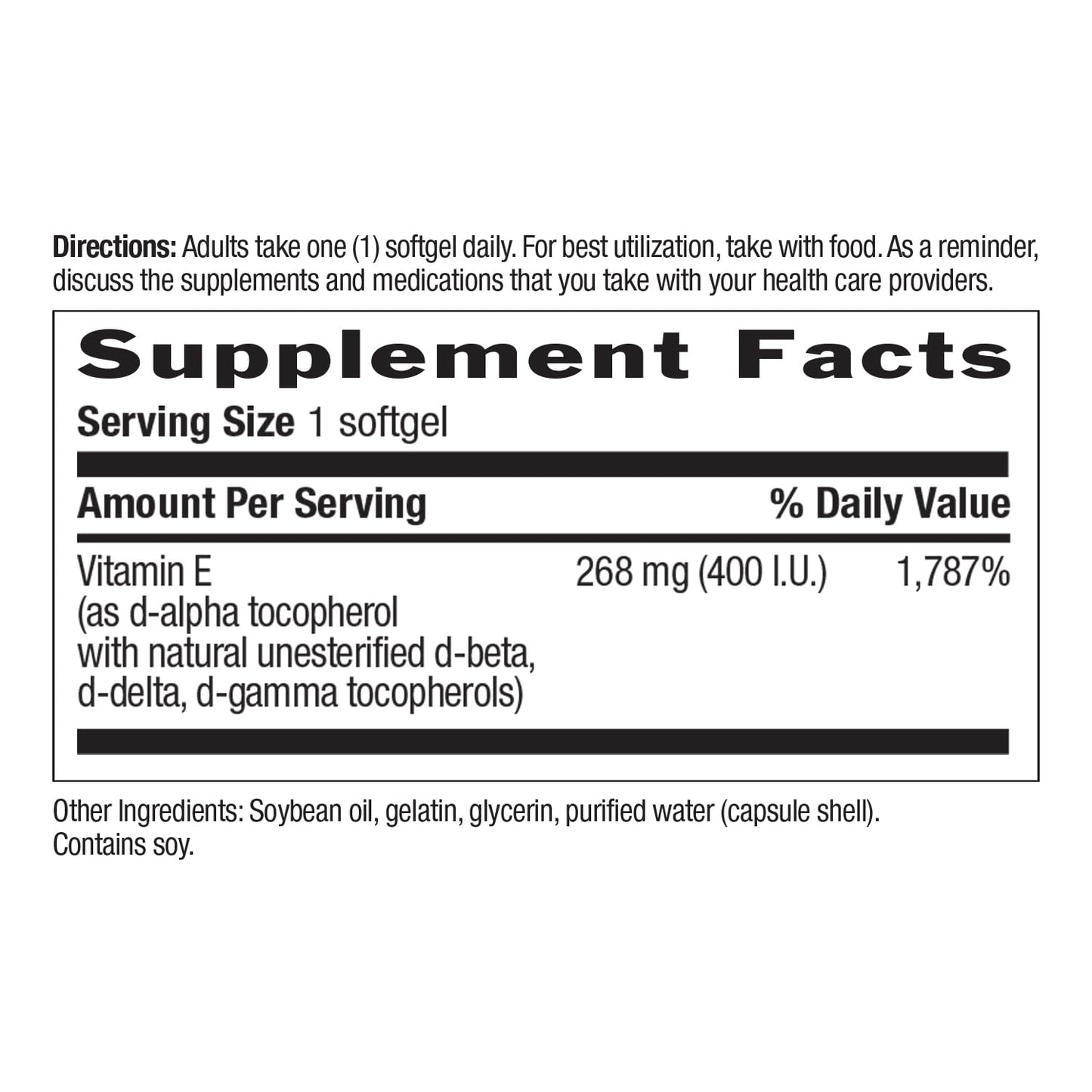 Country Life Vitamin E-Complex 400 IU – Mixed Tocopherols, Gluten-Free | 90 Softgels
