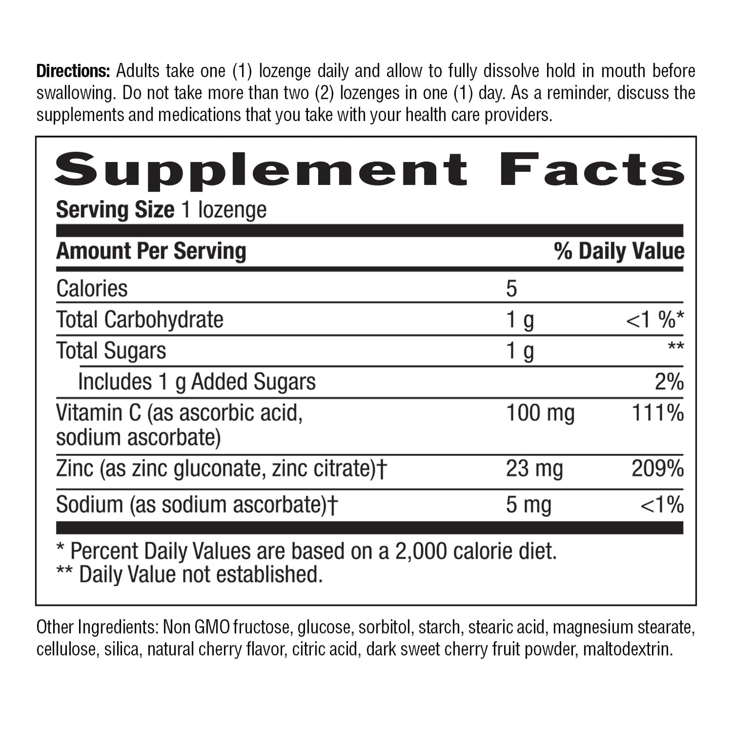 Country Life Zinc Lozenges 23 mg + Vitamin C Cherry Flavor – 60-Count (Pack of 2)