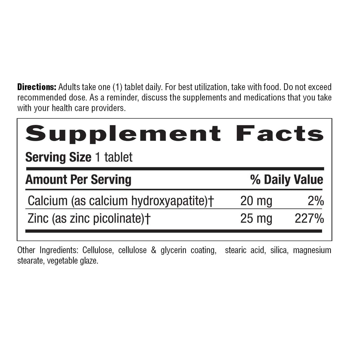 Country Life Zinc Picolinate 25 mg – Immune & Prostate Support | 100 Tablets | GF, Vegan, Halal