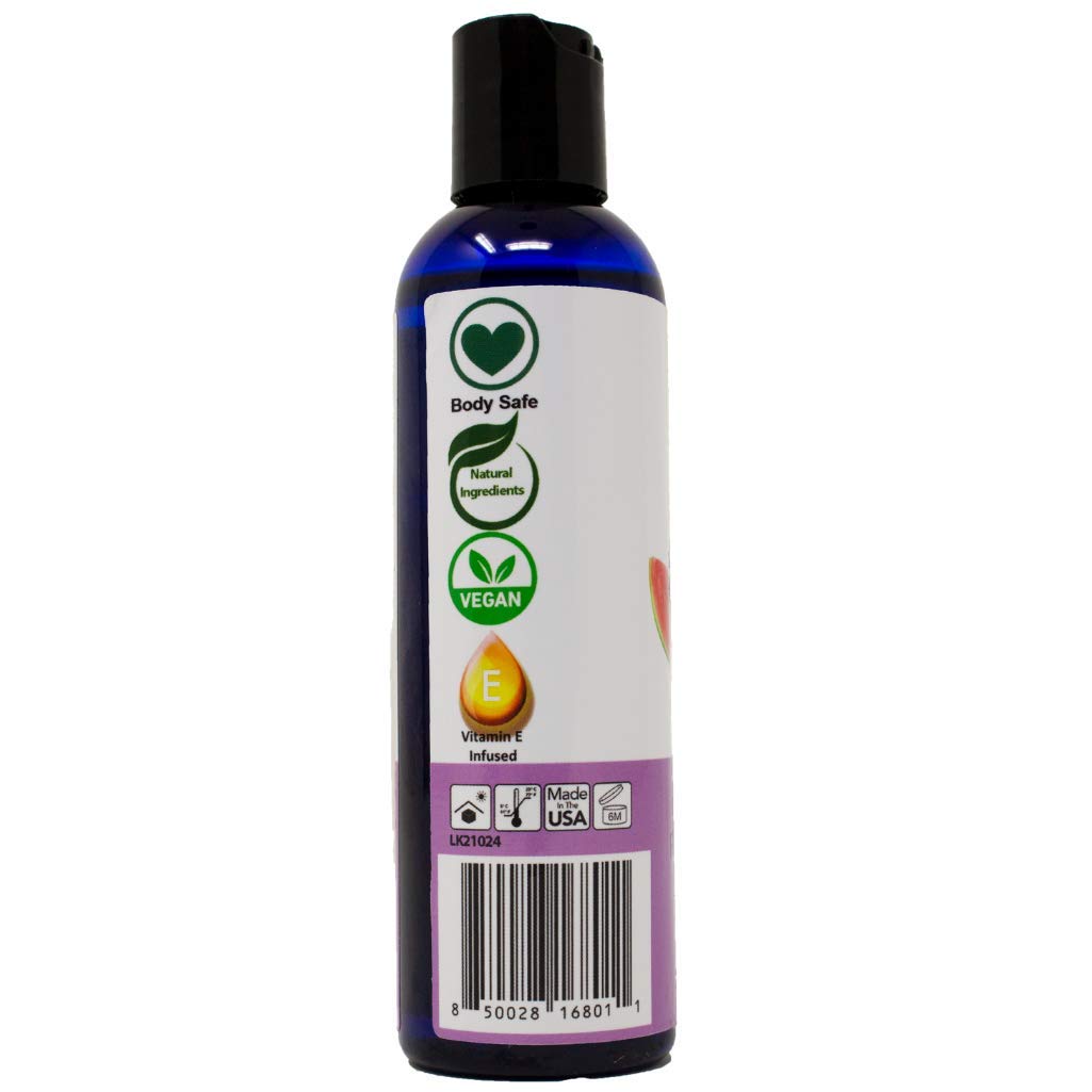 Watermelon Flavored Massage Oil for Couples – Edible, Non-Sticky & Vegan (4 oz)