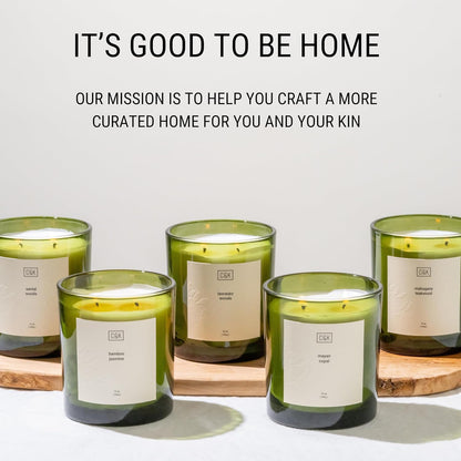 Craft & Kin Lavender Christmas Scented Candles | 12oz Lavender Woods Soy Candles | Holiday Natural Soy | Nature Collection