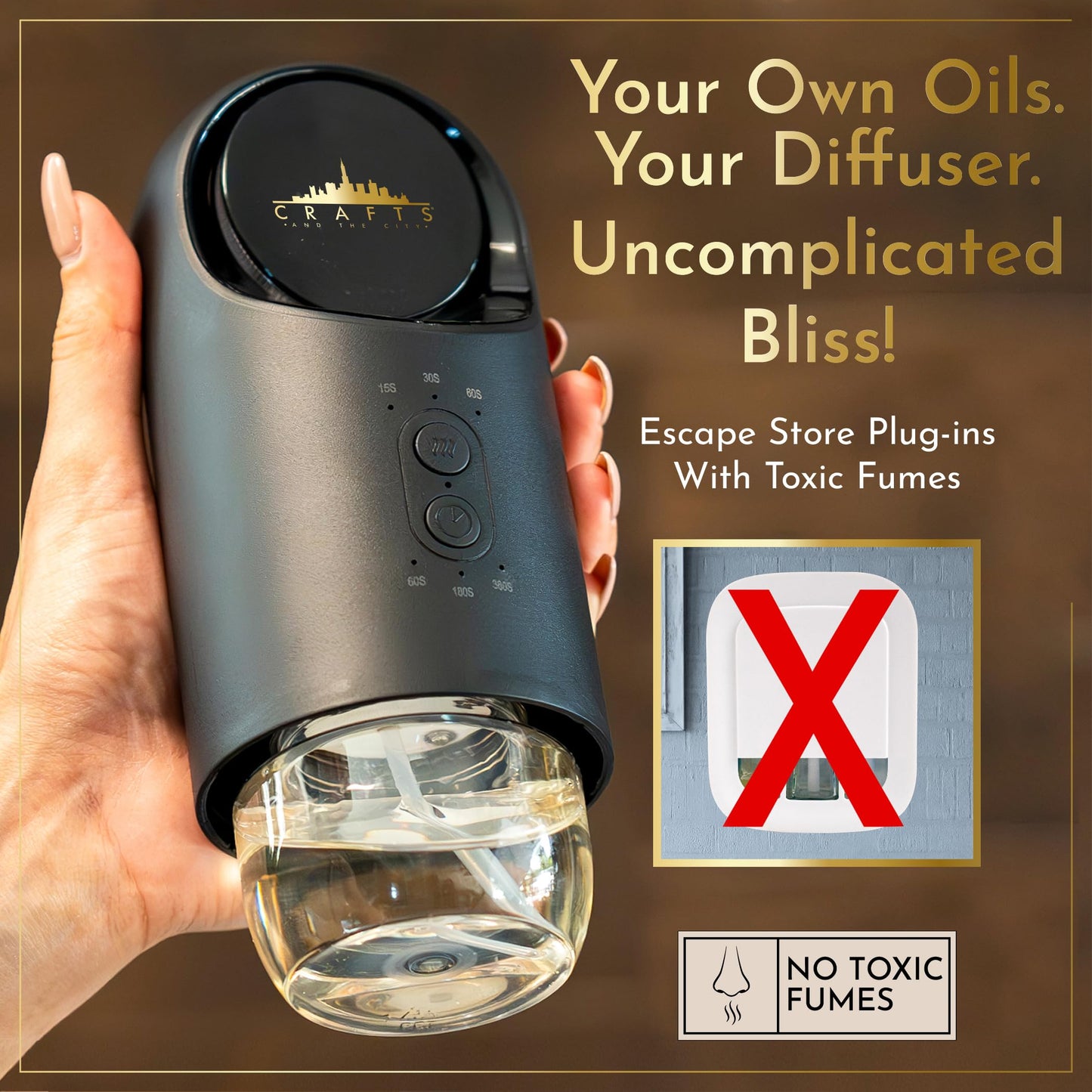 Crafts and the City Esscentialight Wireless Waterless Diffuser – Cordless Plug-In