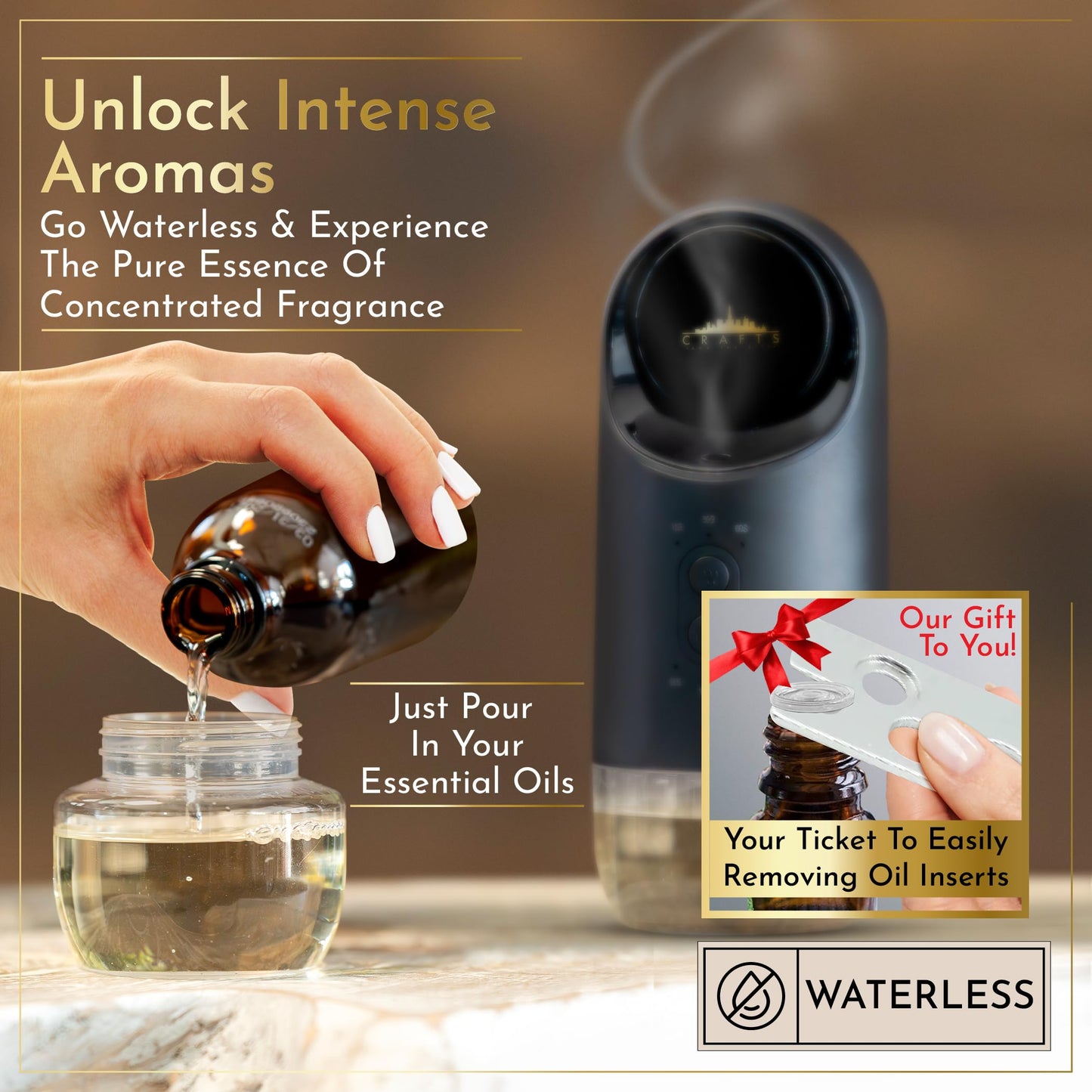 Crafts and the City Esscentialight Wireless Waterless Diffuser – Cordless Plug-In