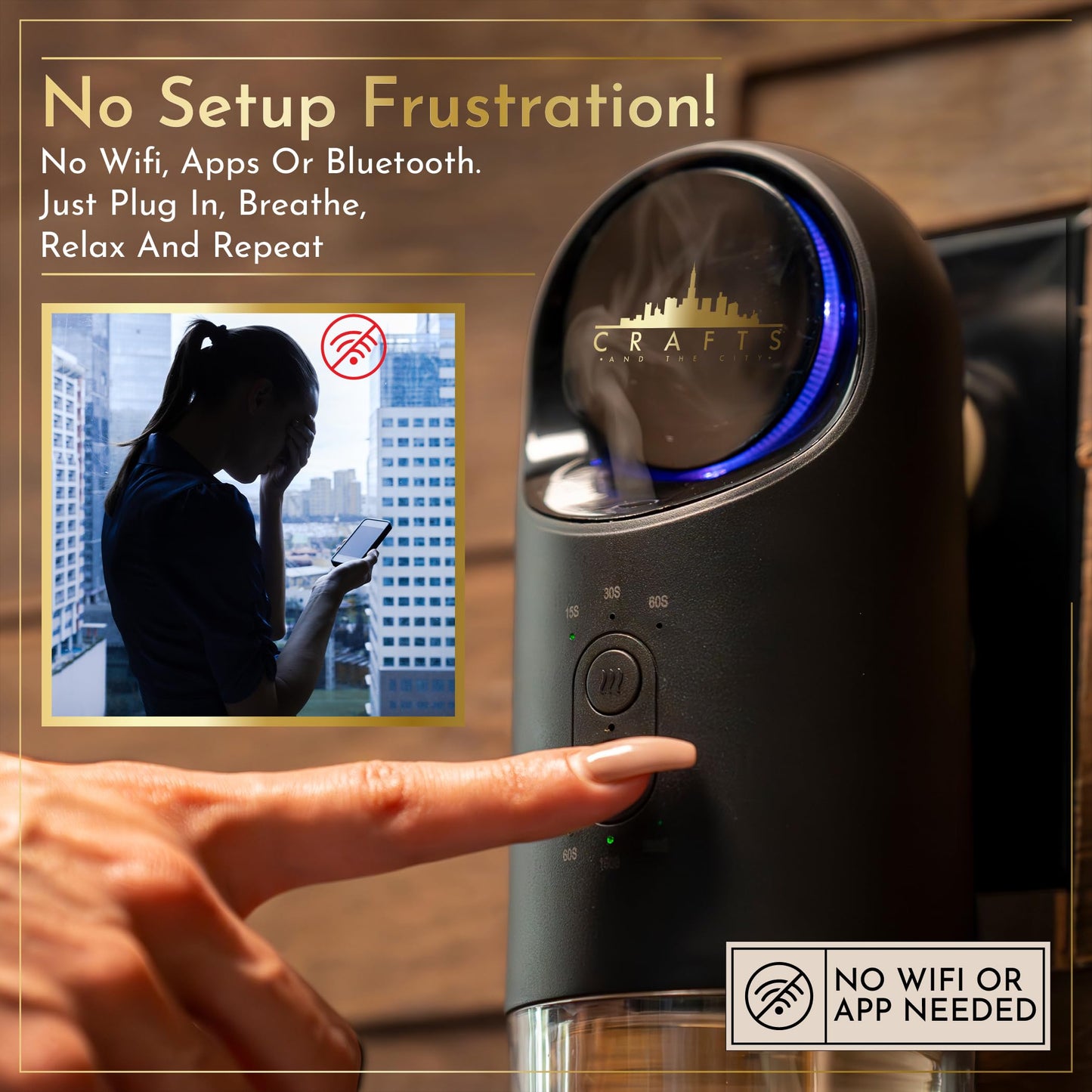 Crafts and the City Esscentialight Wireless Waterless Diffuser – Cordless Plug-In