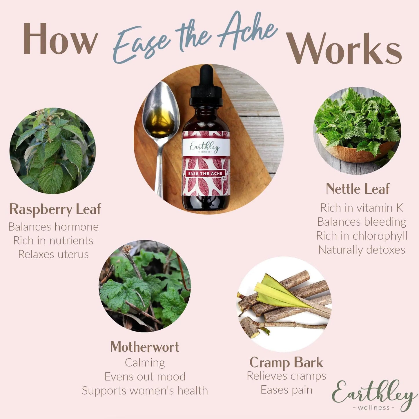 Earthley Wellness: Ease The Ache – Natural Hormone Support (1oz)