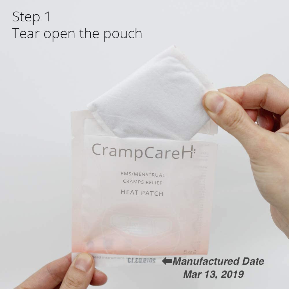 CrampCareH 5-Patch PMS Heat Patch with Wide Wings – FDA-Registered