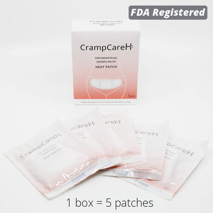 CrampCareH 5-Patch PMS Heat Patch with Wide Wings – FDA-Registered