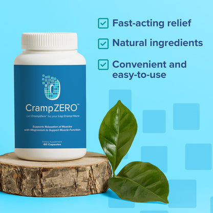 CrampZero Magnesium for Leg Cramps at Night – 60 Capsules