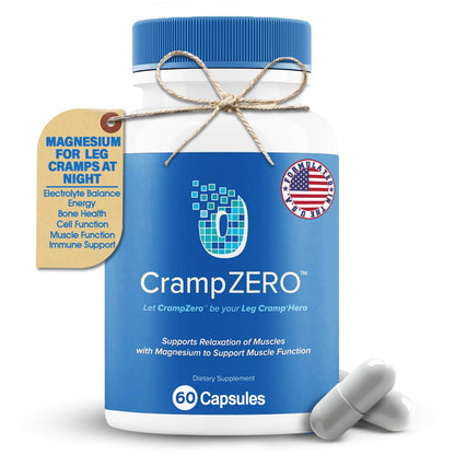 CrampZero Magnesium for Leg Cramps at Night – 60 Capsules