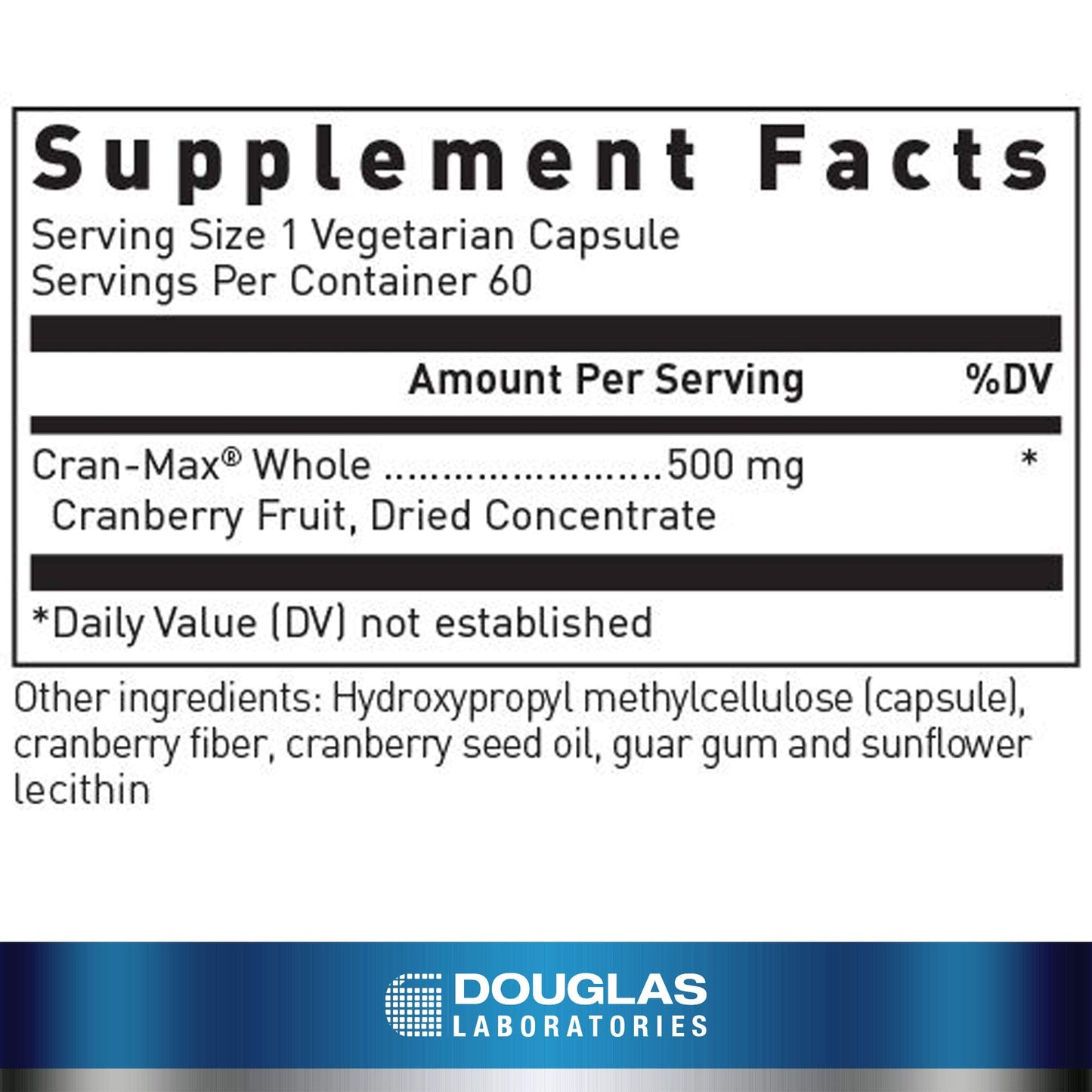 Douglas Laboratories Cran-Max (500 mg.) | Cranberry Whole Fruit Concentrate for Bladder Health | 60 Capsules