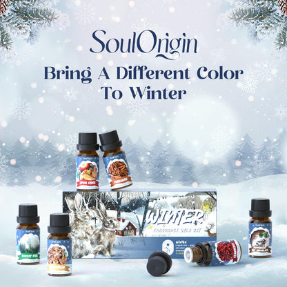 SoulOrigin Winter Essential Oils Set – 6x10ml Fragrance Oils for Diffusers and Gifts