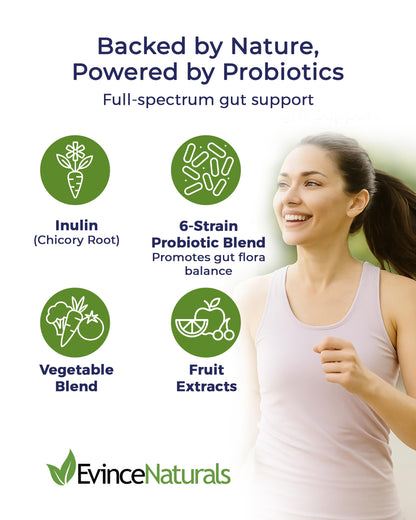 Probiotic & Prebiotic Supplement – 5 Billion CFU, 6 Strains | Digestive & Immunity Support