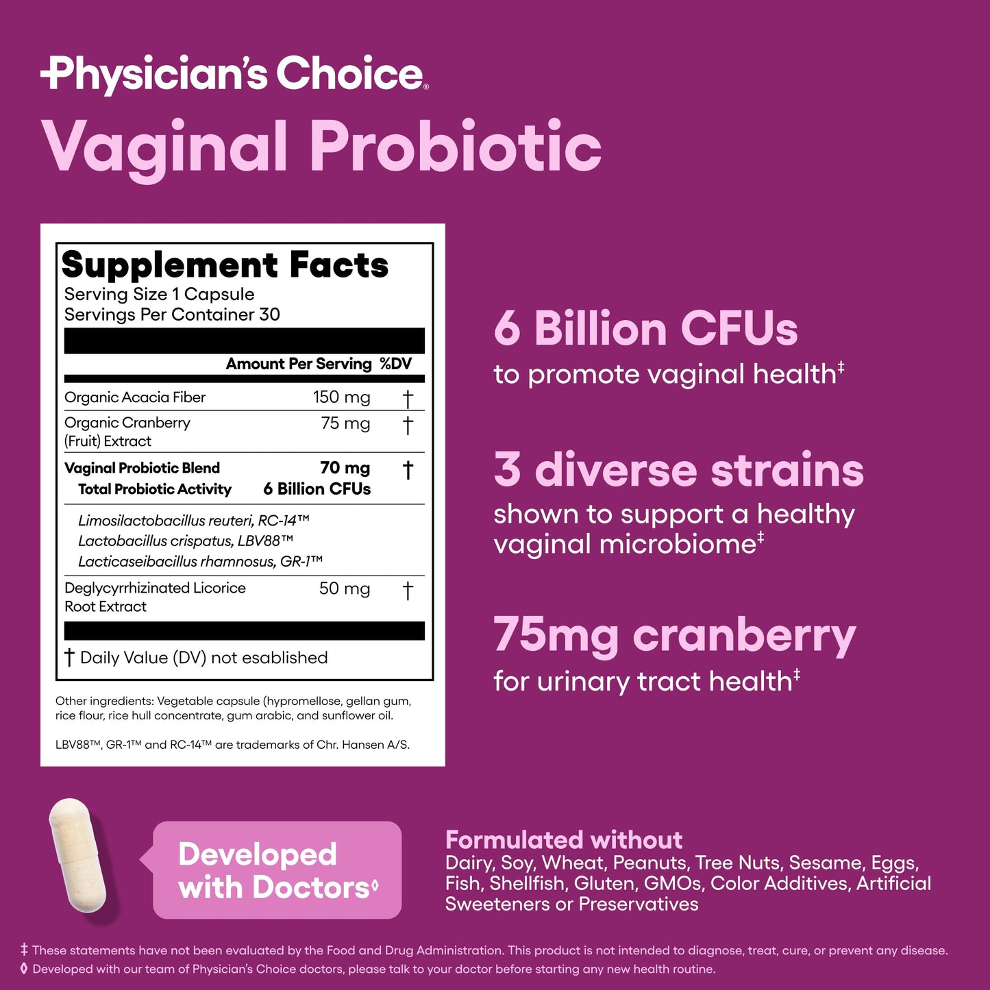 Physician's CHOICE Feminine Power Duo Bundle: Vaginal Probiotic & Womens Probiotic