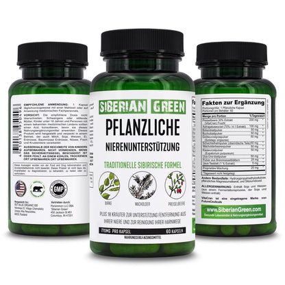Siberian Green Kidney Detox 60 Capsules – Cranberry, Birch & Juniper Traditional Siberian Formula