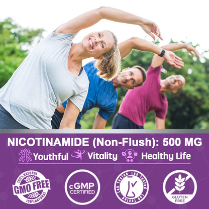 Sugar Free Nicotinamide 500mg Gummies – Flush-Free Vitamin B3 Niacinamide