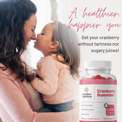 Mother Nutrient Cranberry Gummies – Urinary Tract Health, Women & Kids, 1000mg