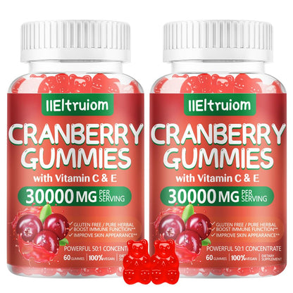 IIEltruiom Cranberry Gummies – Urinary Tract Health (Women & Men), 50x Concentrate, Hibiscus, 120 Counts