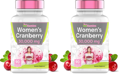 Cranberry Pills for Women - 30,000 mg, 90 Caps | Pack of 2 | UTI Support | Made in USA