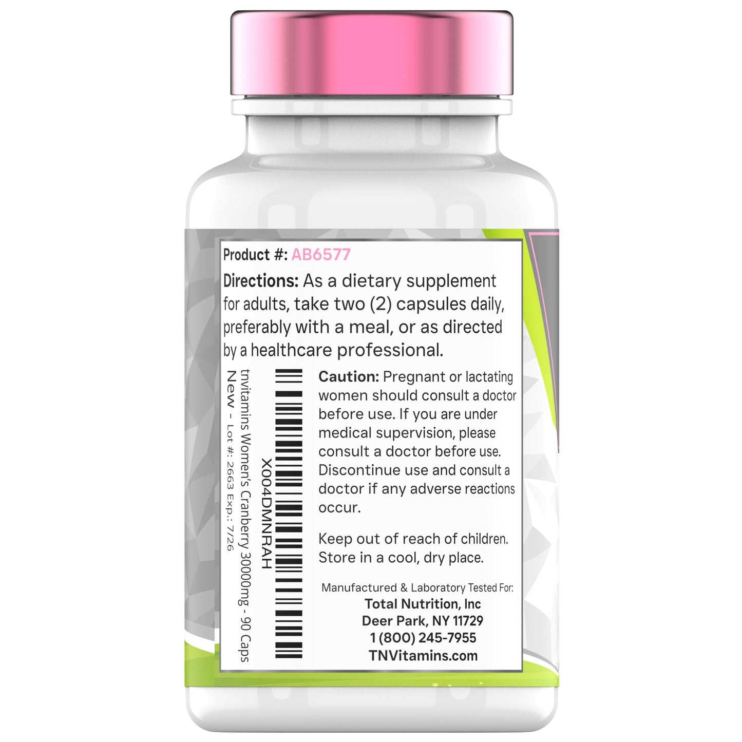 Cranberry Pills for Women - 30,000 mg, 90 Caps | Pack of 2 | UTI Support | Made in USA