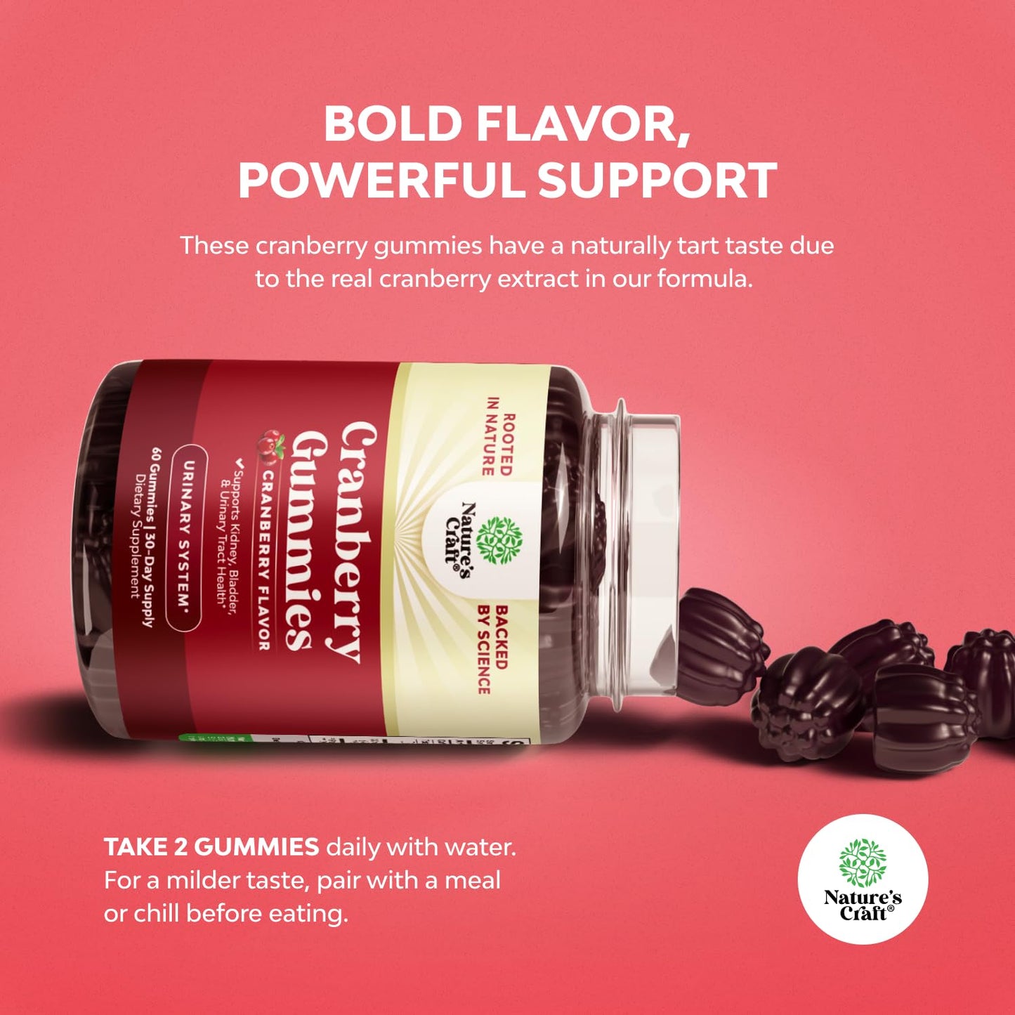 Natural Cranberry Gummies - Extra Strength for Urinary Tract & Kidney Health