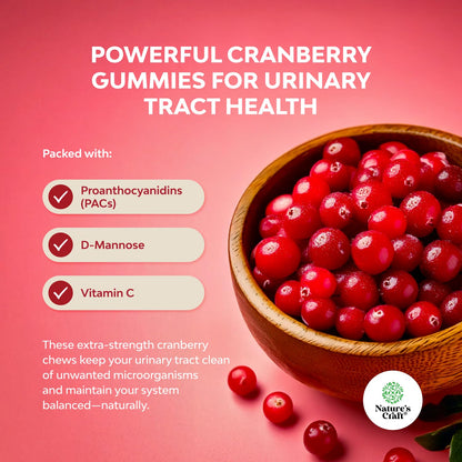 Natural Cranberry Gummies - Extra Strength for Urinary Tract & Kidney Health