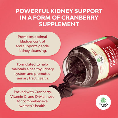 Natural Cranberry Gummies - Extra Strength for Urinary Tract & Kidney Health