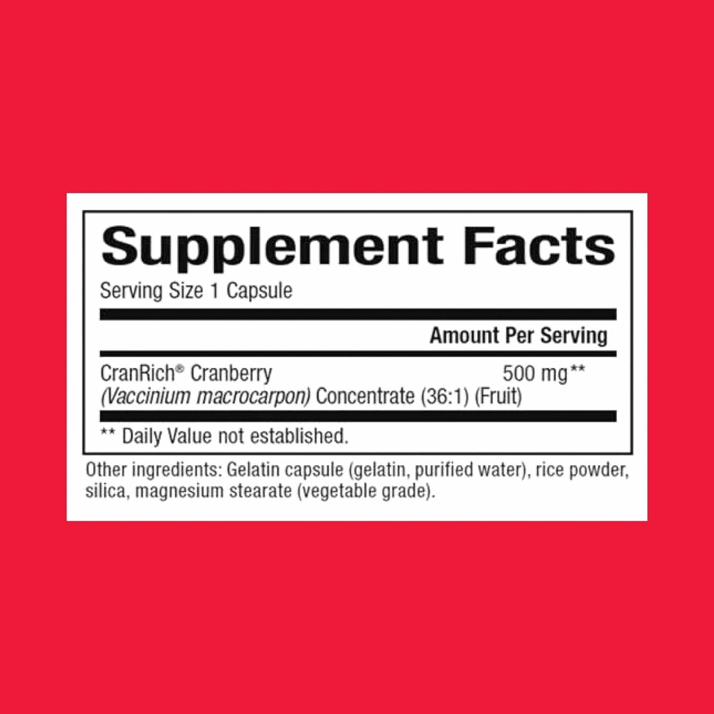 Natural Factors CranRich Cranberry Concentrate – Antioxidant & Urinary Tract Health (180 Capsules)